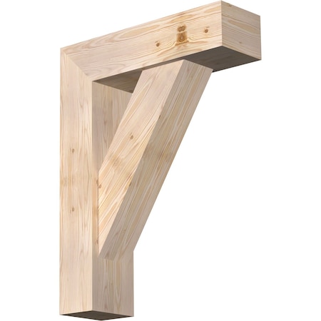 Ekena Millwork Traditional Block Smooth Bracket w/ Offset Brace, Douglas Fir, 7 1/2"W x 26"D x 34"H BKT0806X26X34TRA05SDF